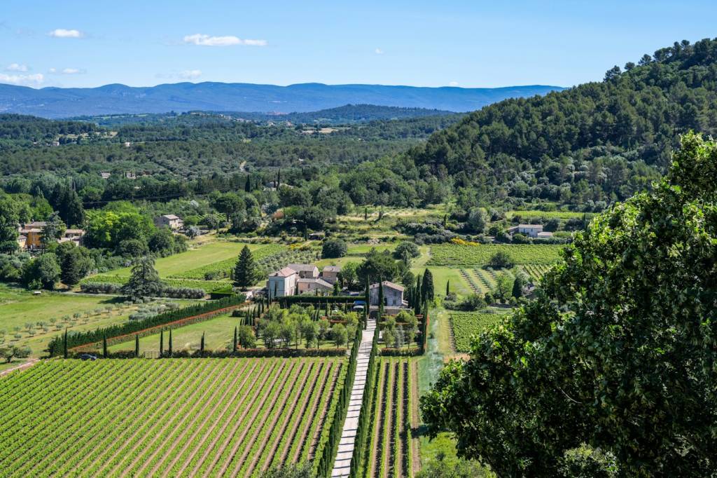 Bâtisse de domaine viticole entourée de vignes pour un week-end œnologique